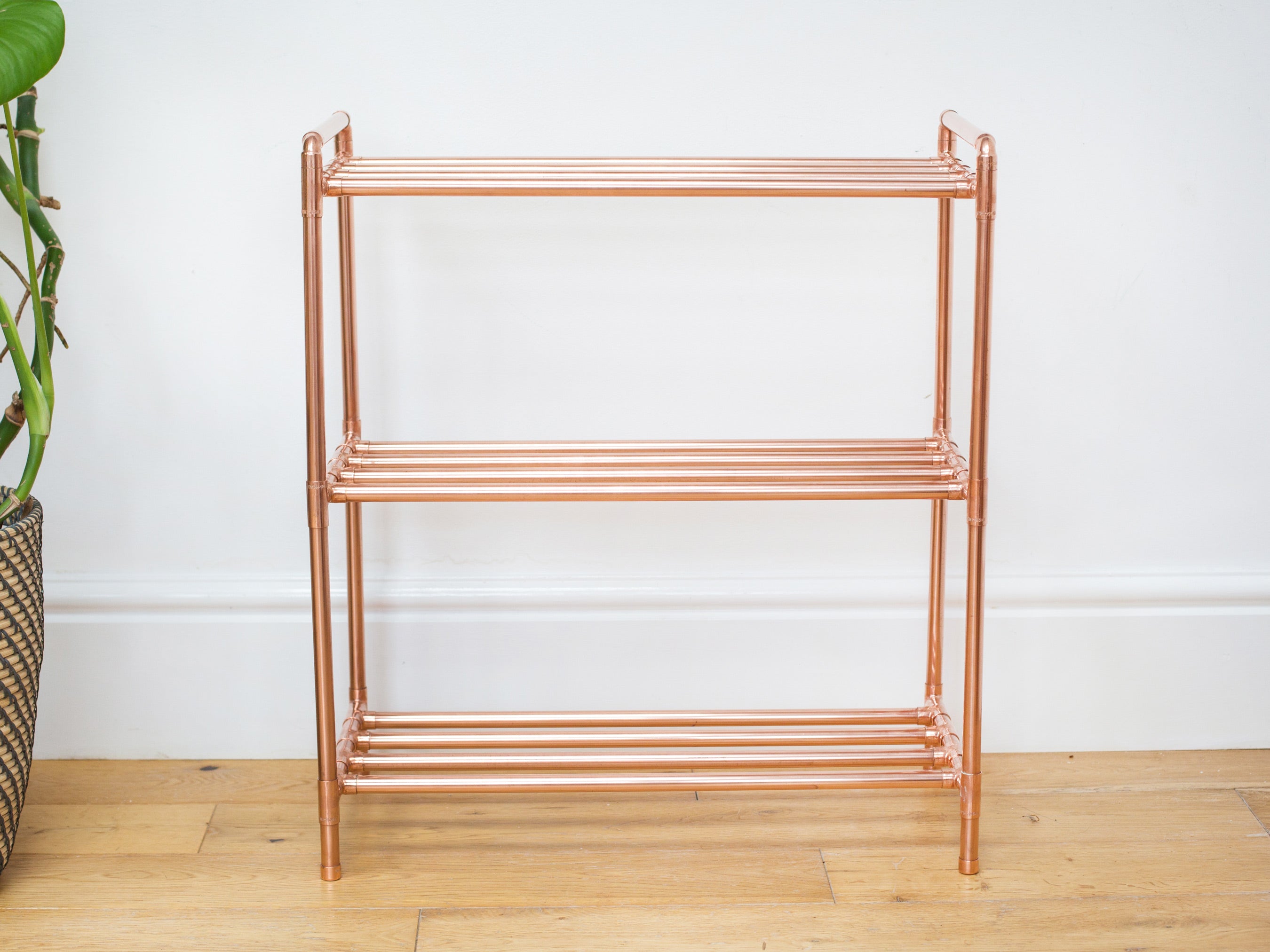 3 Tier Copper Pipe Shoe Rack Handmade With Industrial Fittings Shoe Storage/organisation  