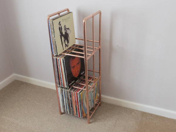 Vinyl Record Storage Tower - Industrial Copper Pipe (3 tiers)