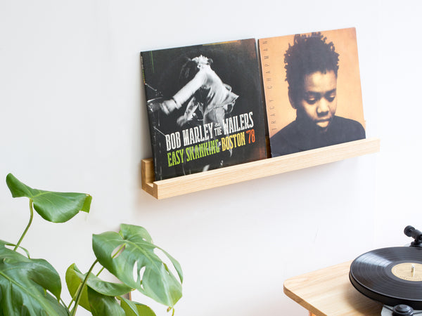 Vinyl Record Ledge - Handmade with Ash Hardwood - Wall mounted